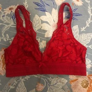 Aerie red lace bralette M